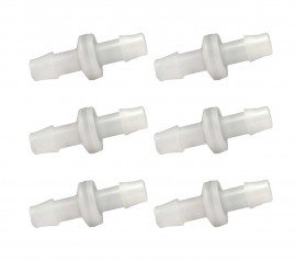 Traceable 3298 Chemical-Resistant Check Valves, 0.375&quot;, 6-Pack-