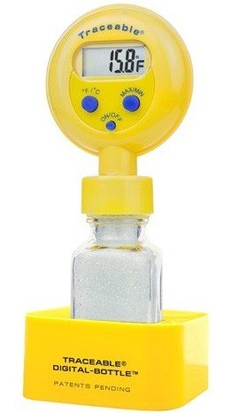 Traceable 4428 Digital-Bottle Refrigerator/Freezer Thermometer, -4 to 122&amp;deg;F, Glass Bead Sensor Buffer-