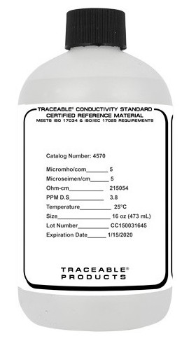 Traceable 4570 A2LA Conductivity Standard, 16 oz, 5 &amp;mu;S-