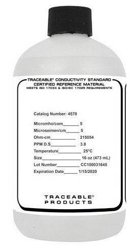 Traceable 4570 A2LA Conductivity Standard, 16 oz, 5 &amp;mu;S-