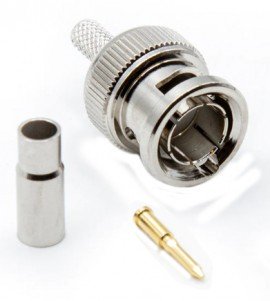 Triplett 307-18-4TP BNC Male Crimp/Crimp Connector with dielectric support, 4-piece, 10-pack-