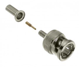 Triplett 307-18TP Male BNC Crimp/Crimp Connector, 75 &amp;ohm;, 10-pack-