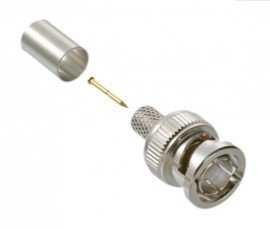 Triplett 307-2TP Male BNC Crimp/Crimp Connector, 10-pack, 75 &amp;ohm;-