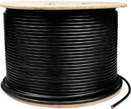 Triplett CAT6AU-1000BK CAT6A UTP Data Cable, 23 AWG, 1000', black-