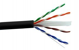 Triplett CAT6U-1000BK CAT6 UTP Data Cable, 23 AWG, 1000', black-