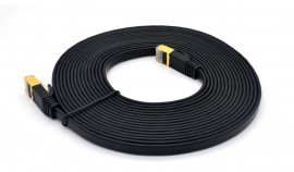 Triplett CAT7-100BK CAT7 SF/FTP Shielded Patch Cable, 100', black-