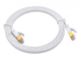 Triplett CAT7-1WH CAT7 SF/FTP Shielded Patch Cable, 1', white-