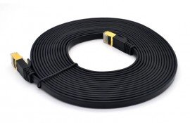 Triplett CAT7-75BK SF/FTP Shielded Patch Cable, CAT7, 26 AWG, 75', black-