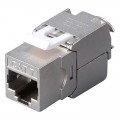 Triplett CAT7-KJSWH Shielded Keystone Jack, CAT7, metallic, white-