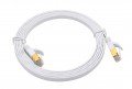 Triplett CAT7FL-100WH SSTP Shielded Flat Patch Cable, CAT7, 28 AWG, 100', white, stranded-