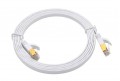 Triplett CAT7FL-10WH SSTP Shielded Flat Patch Cable, CAT7, 28 AWG, 10', white, stranded-