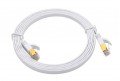Triplett CAT7FL-10WH SSTP Shielded Flat Patch Cable, CAT7, 28 AWG, 10', white, stranded-