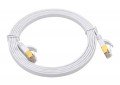 Triplett CAT7FL-1WH SSTP Shielded Flat Patch Cable, CAT7, 28 AWG, 1', white, stranded-