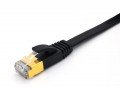 Triplett CAT7FL-5BK SSTP Shielded Flat Patch Cable, CAT7, 28 AWG, 5', black, stranded-