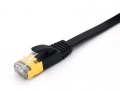 Triplett CAT7FL-75BK SSTP Shielded Flat Patch Cable, CAT7, 28 AWG, 75', black, stranded-