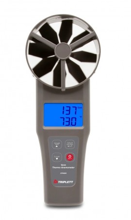 Triplett CFM400 Large Vane CFM Thermo-Anemometer, 4", -4 to 140°F-
