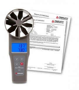Triplett CFM400-NIST Large Vane CFM Thermo-Anemometer, 4", -4 to 140°F-