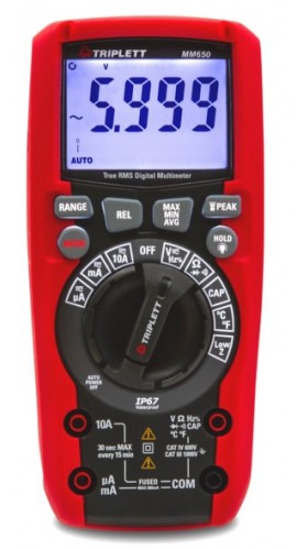 Triplett MM650 True RMS High-Performance Waterproof Digital Multimeter-