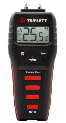 Triplett MS100 Pin Moisture Meter for wood and building materials, 1.5 to 50%-
