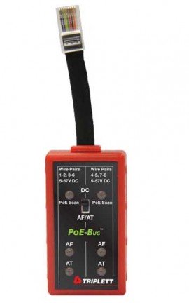 Triplett PoE-Bug Power Over Ethernet Detector, 5 to 57 VDC-