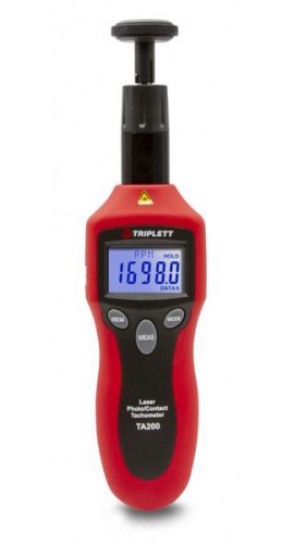 Triplett TA200-NIST Contact and Laser Photo Tachometer,-