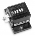 Trumeter 14 Series Stroke Totalizing Counter with square case and base mount, left-hand, top-coming-