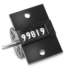 Trumeter 14 Series Stroke Totalizing Counter with square case and panel mount, right-hand, top-going-
