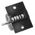 Trumeter 14 Series Non-Reset Stroke Totalizing Counter with AX7 lever arm, round casing, left hand, top-coming, panel mounting flange-