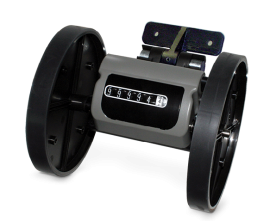 Trumeter 2300 Series Measuring Counter with 12" knurled aluminium wheel feets and inches, top-coming-