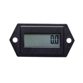 Trumeter 3410-0000-G AC DC Electronic LCD Hour Meter with 2-hole case, 1/4" spade terminal, non-reset-