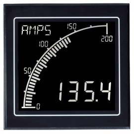 Trumeter APM-AMP-ANO Digital Panel Amp Meter with Outputs, Negative LCD, 0 to 5 A-