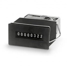 Trumeter B Series Manual Reset Push Button Totalizing Counter, 12 V DC, 10 CPS, 5 digits, 6" wire leads, spring clip-