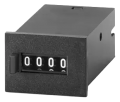 Trumeter MK Series 4-Digit Totalizing Counter, 110 V DC, 25 CPS, manual button, spring clip mount,-