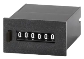 Trumeter MK Series 6-Digit Totalizing Counter, 24 V DC, 25 CPS, manual button, spring clip mount,-