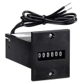 Trumeter 4916 Series 6-Digit Non-Reset Totalizing Counter, 12 V DC, 000000 set, panel mount (1.81 x 1.81" flange)-