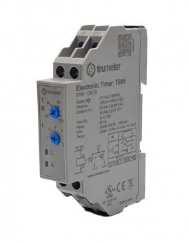 Trumeter TS Series Timer Switch Relay, 240 V AC, star delta, 1 C/O, DIN rail-