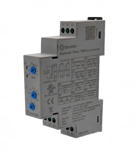 Trumeter TS Series Timer Switch Relay, 12 to 240 V AC/DC, multi function, 2 C/O, DIN rail-