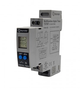 Trumeter TS7957 Digital Timer Switch Relay, 24 to 240 V AC/DC, 18 functions, 1x C/O, DIN rail-