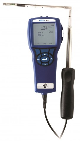 TSI/Alnor 9565-A-AC VelociCalc Multi-Function Ventilation Meter with ISO 17025 accreditation and Bluetooth, 250 to 15,500 ft/min, articulated probe-