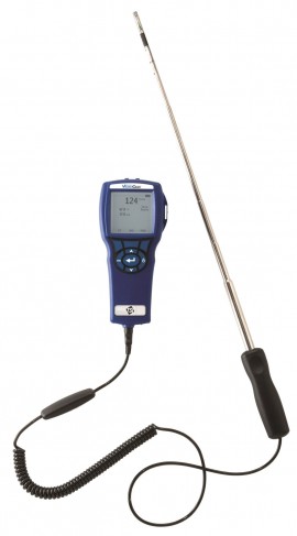 TSI 9565-AC VelociCalc Multi-Function Ventilation Meter with straight probe and accreditation, 0 to 9999 ft/min, -15 to 15 inH&lt;sub&gt;2&lt;/sub&gt;O-