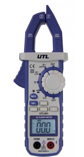 UEi UTL261 Digital Clamp Meter, 600 VAC/DC-