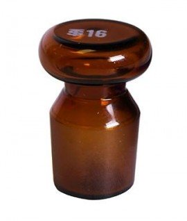 VEE GEE 03082-A SIBATA Standard Taper Amber Glass Stopper, #13-