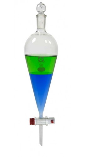 VEE GEE 1426T-1000 SIBATA Glass Separatory Funnel, 1000 ml-