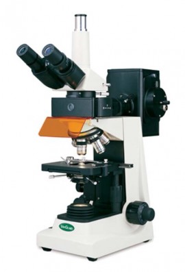 VEE GEE 1482FLI Trinocular Fluorescence Microscope, brightfield/darkfield, 10X eyepieces-