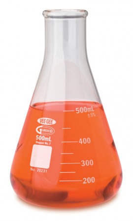 VEE GEE 20231-250 250mL Erlenmeyer Flasks, 250mL, Pack of 12-