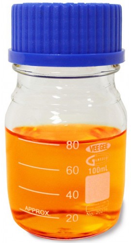 VEE GEE 20274-100 Glass Media Bottle, 100mL, Clear, Pack of 10-