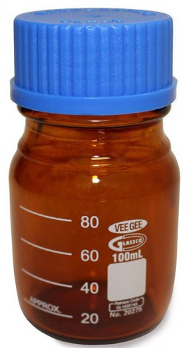 VEE GEE 20275-500 Glass Media Bottle, 500mL, Amber, Pack of 10-