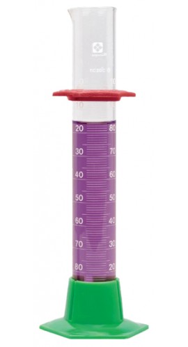 VEE GEE 2355-50 Student-Grade SIBATA Glass Graduated Cylinder, 50 mL, 6-pack-
