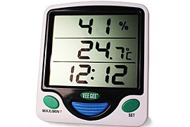 VEE GEE 84004 Min Max Digital Thermo-Hygrometer Clock-