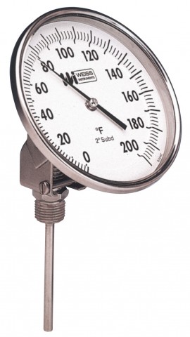Weiss 5VBM25-250 Bi-Metal Thermometer with a 2.5" Stem, 0 to 250&amp;deg;F (-20 to 120&amp;deg;C)-